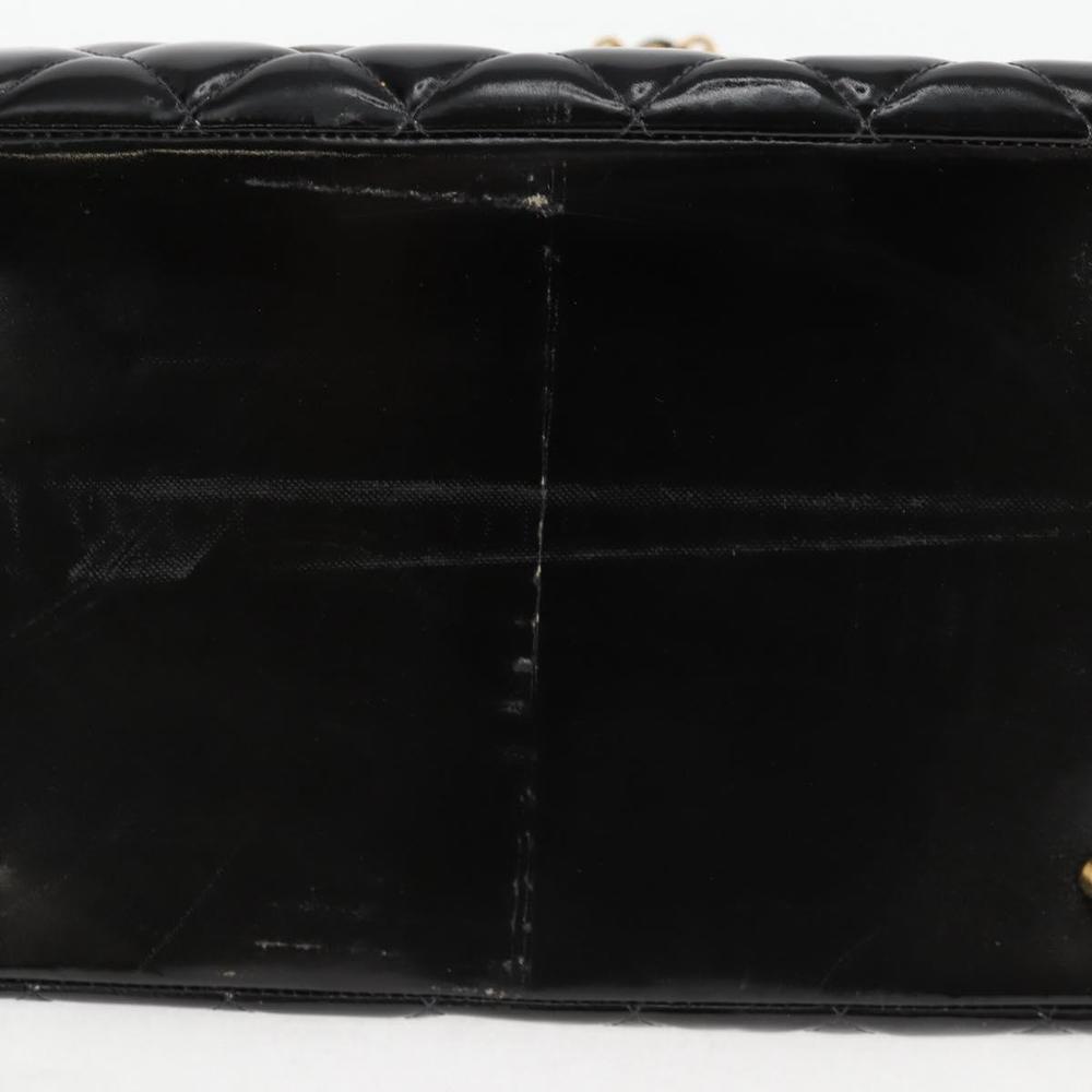 CHANEL Matelasse COCO Mark Chain Hand Bag Patent leather Black CC Auth 122351 - Picture 8 of 16